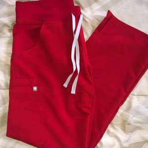 Figs Winning Red scrub pants